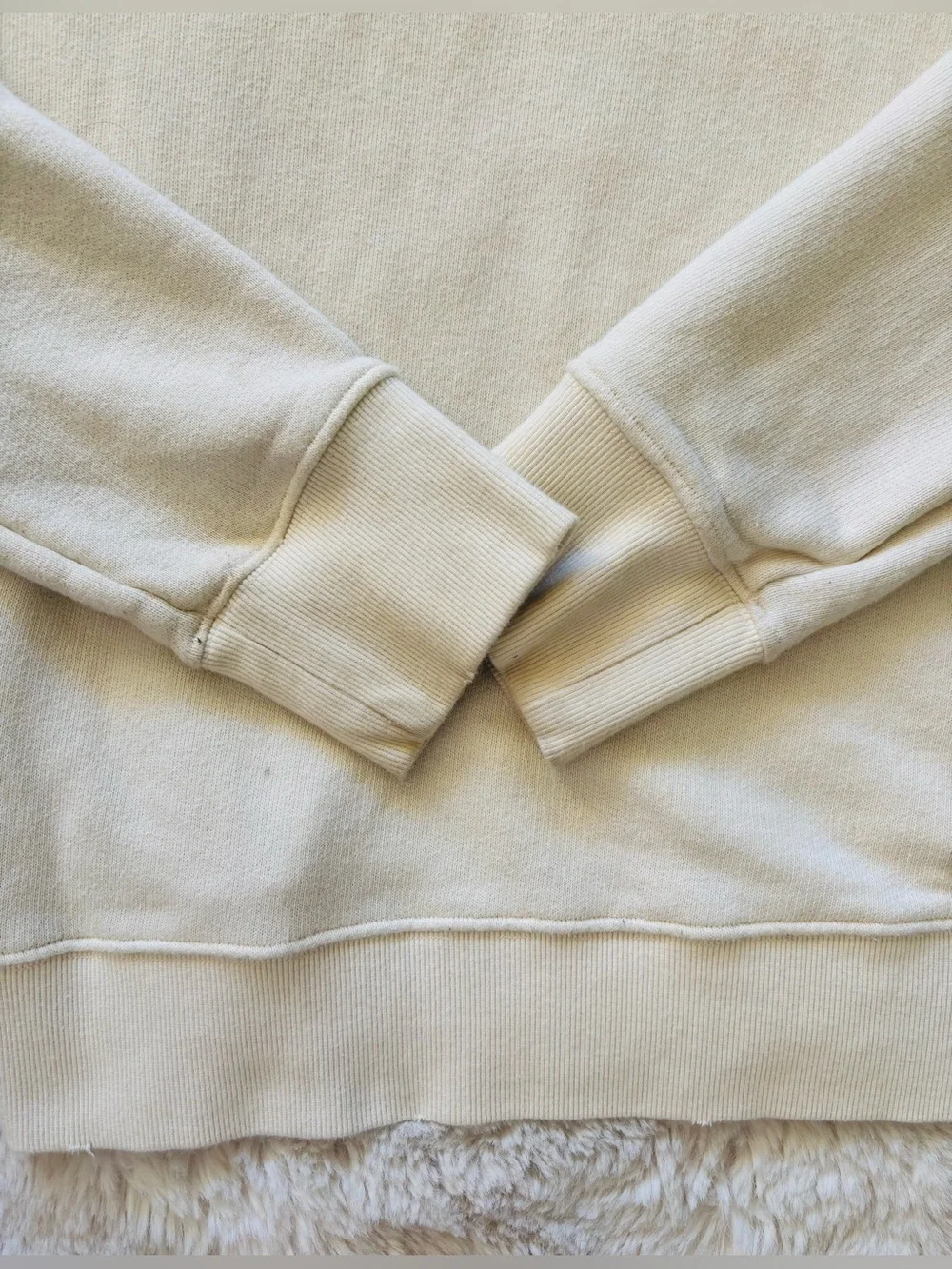 Vintage Gucci Hoodie Distressed Cream Logo Printed Loopback Cotton Size: Small